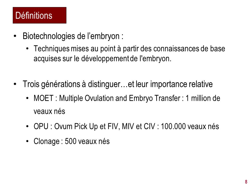 La production dembryons in vitro dans lespèce bovine ppt télécharger